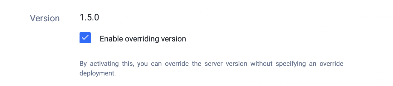 enable overriding version