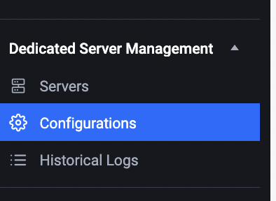 configuration under dedicated server management